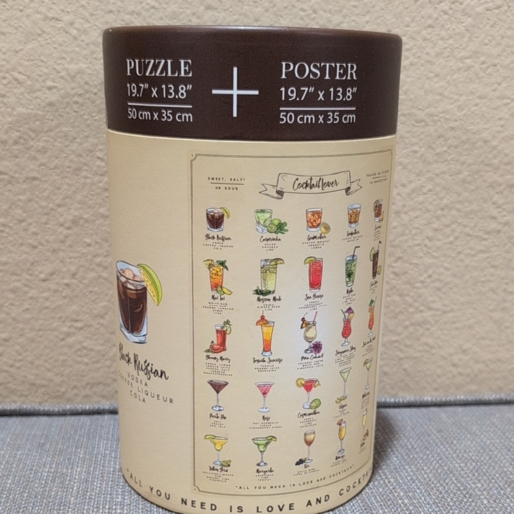 Cocktail Recipe Puzzle and Poster Set